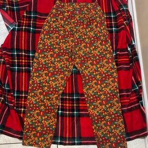 Lucy & Yak Floral Pants - Red and Green
